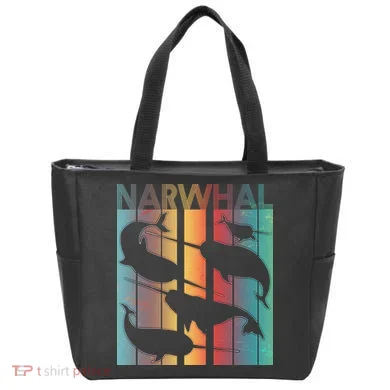 Retro Narwhal Tote Bag