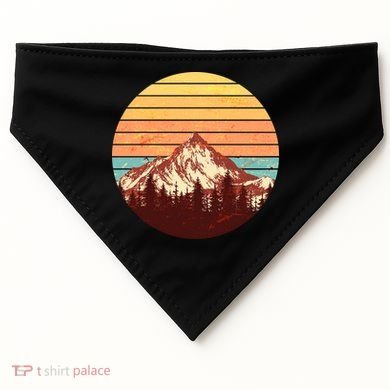 Retro Nature Mountains USA-Made Doggie Bandana