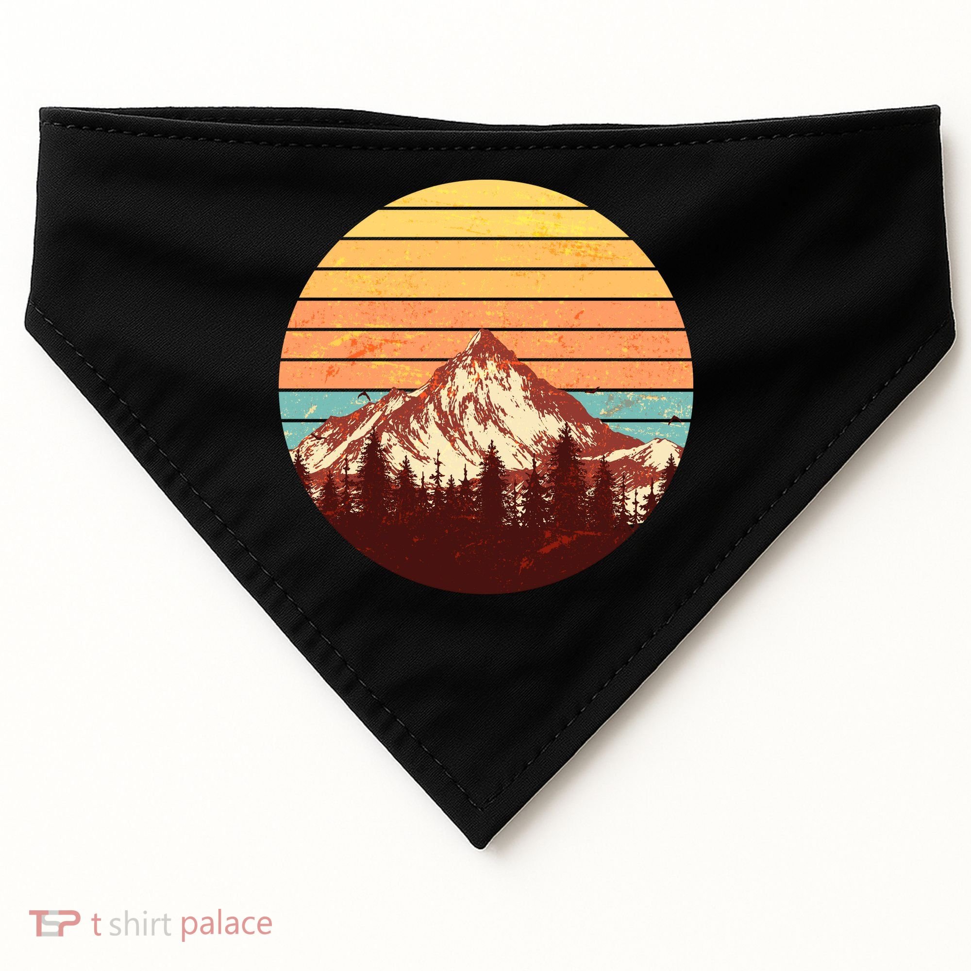 Retro Nature Mountains USA-Made Doggie Bandana