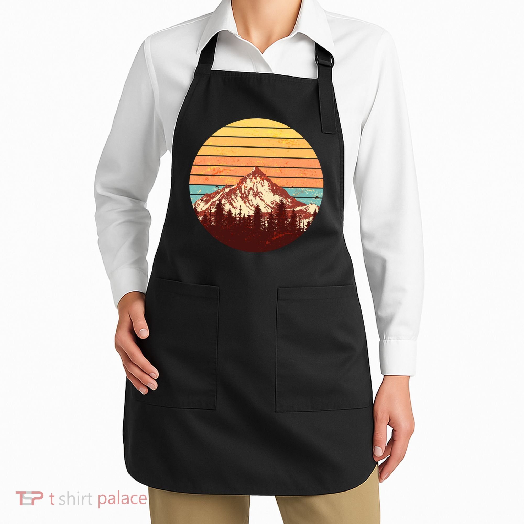 Retro Nature Mountains Apron