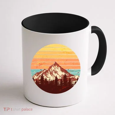 Retro Nature Mountains Coffee Mug back