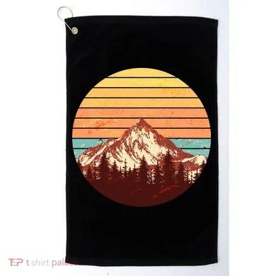 Retro Nature Mountains Golf Towel