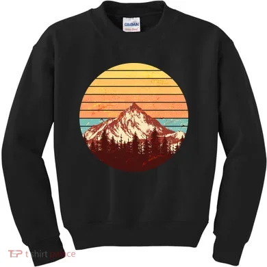 Retro Nature Mountains Kids Sweatshirt