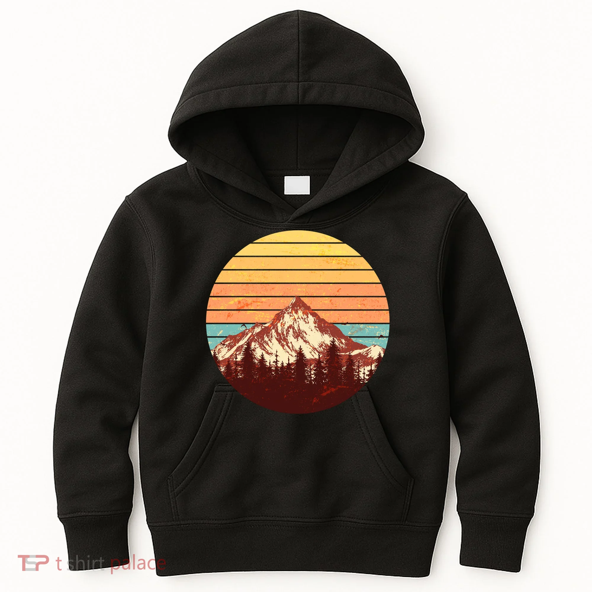 Retro Nature Mountains Kids Hoodie