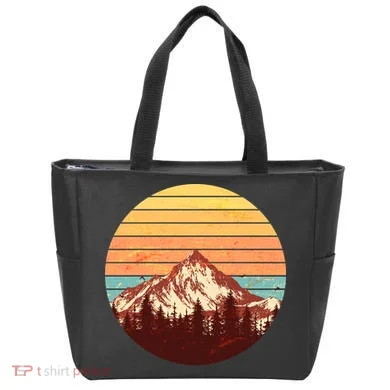 Retro Nature Mountains Tote Bag