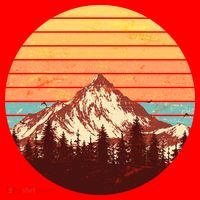 Retro Nature Mountains Santa Hat thumb 1