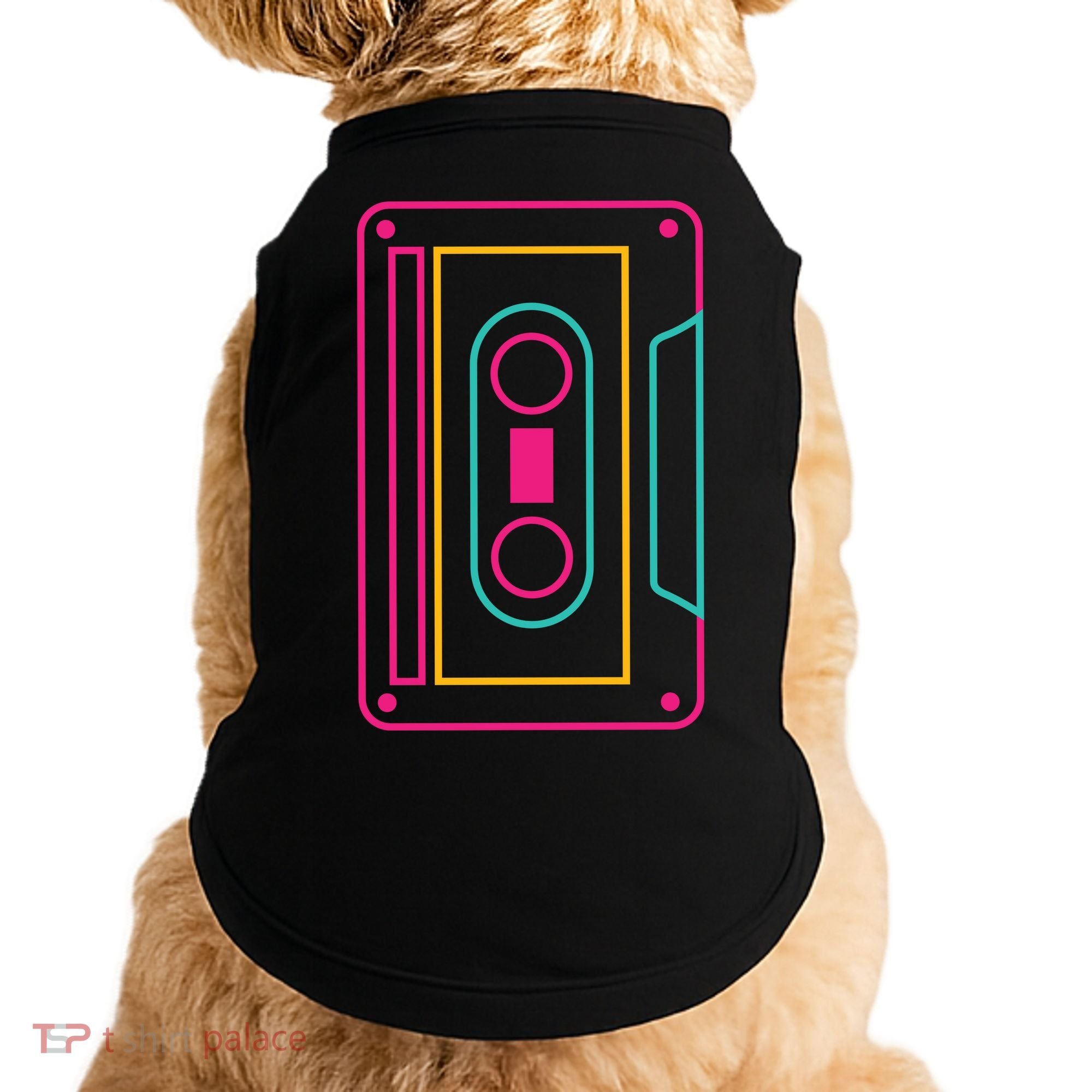 Retro Neon Cassette Tape Doggie Tank