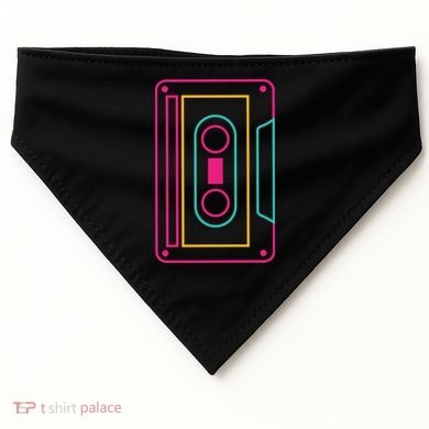Retro Neon Cassette Tape USA-Made Doggie Bandana