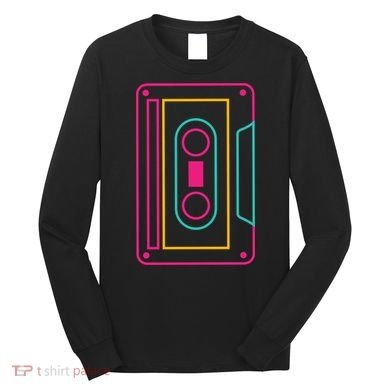 Retro Neon Cassette Tape Long Sleeve Shirt