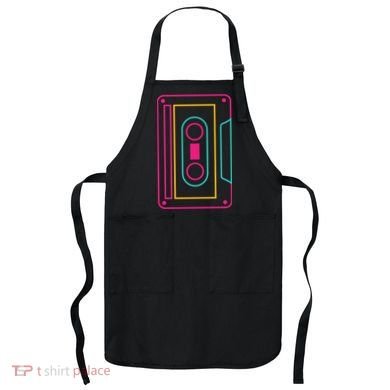 Retro Neon Cassette Tape Apron