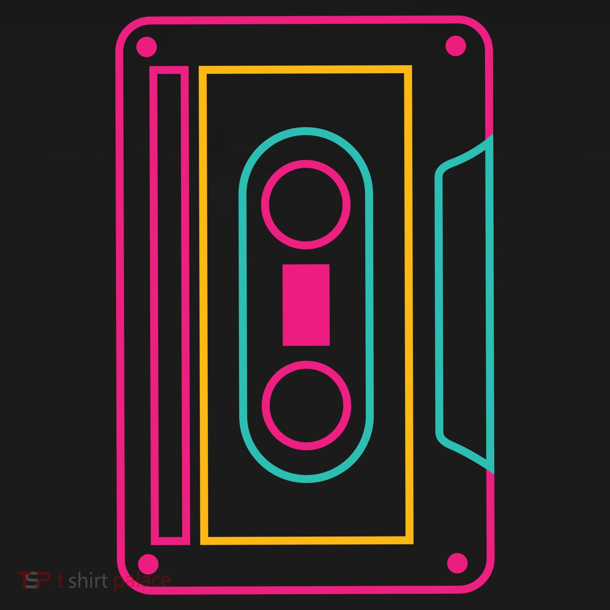Retro Neon Cassette Tape T-Shirt