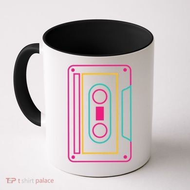 Retro Neon Cassette Tape Coffee Mug