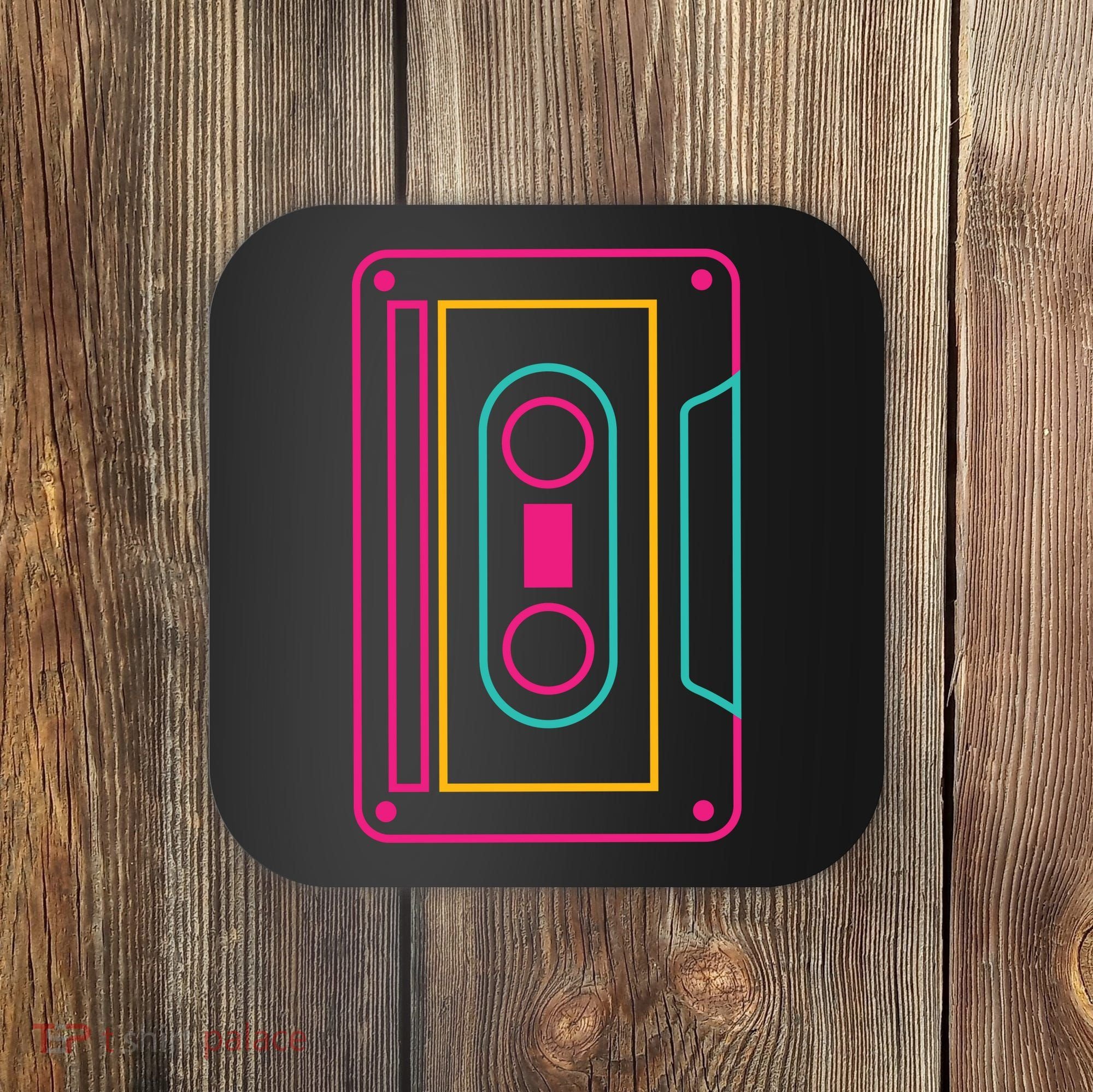 Retro Neon Cassette Tape Coaster