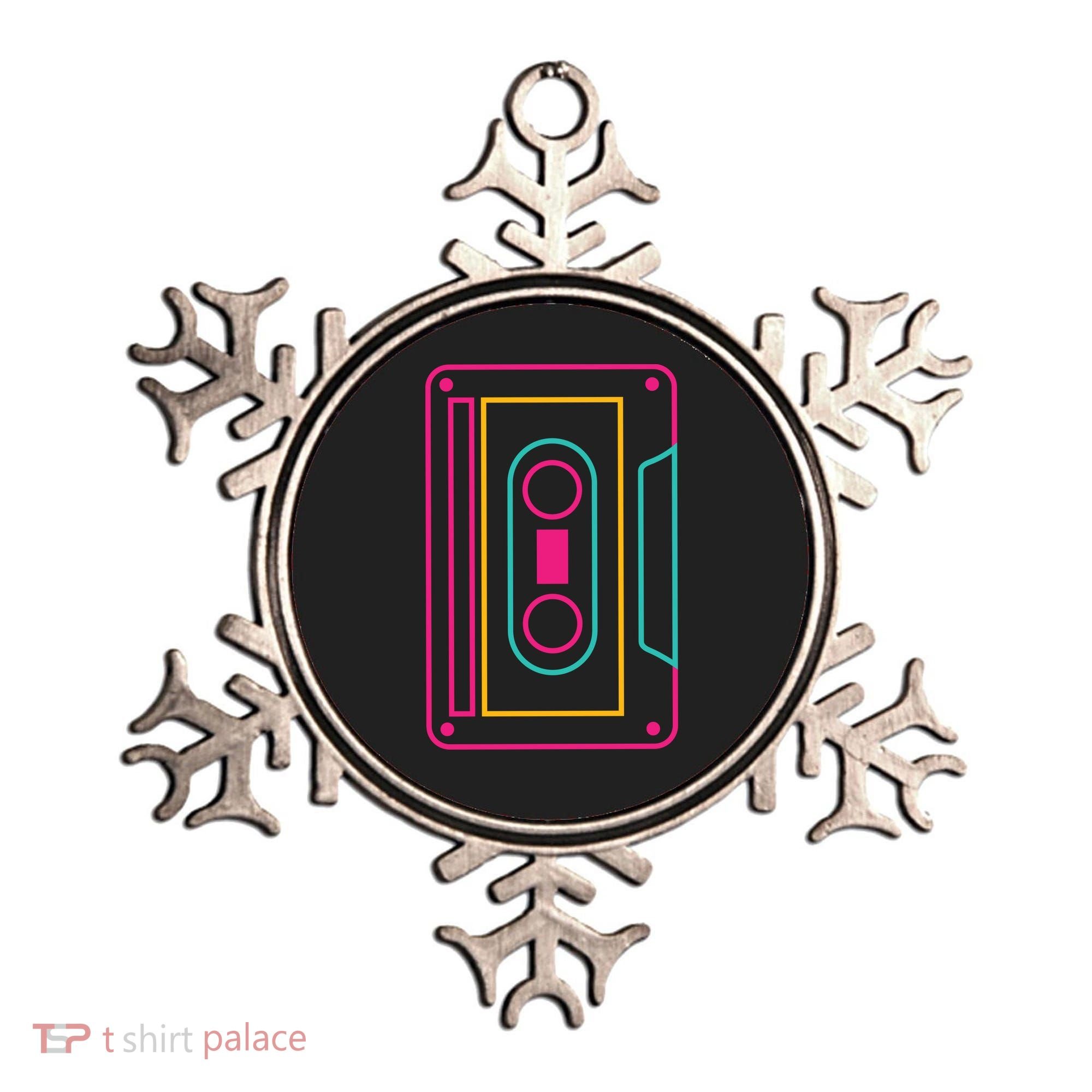 Retro Neon Cassette Tape Ornament