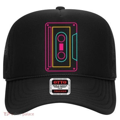 Retro Neon Cassette Tape Hat