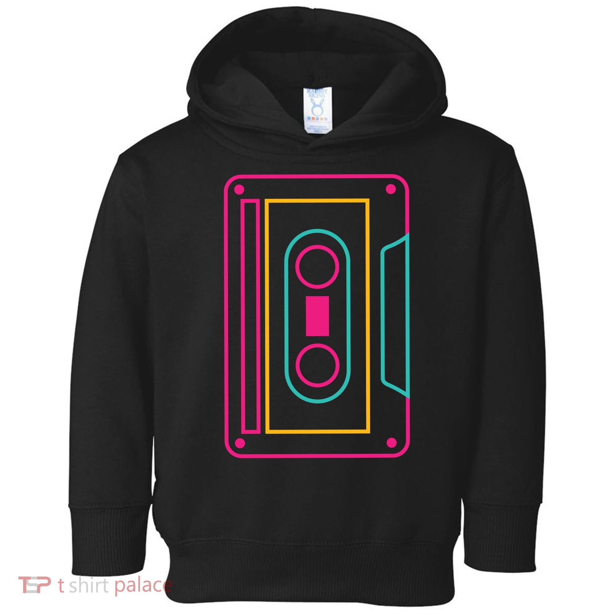 Retro Neon Cassette Tape Toddler Hoodie