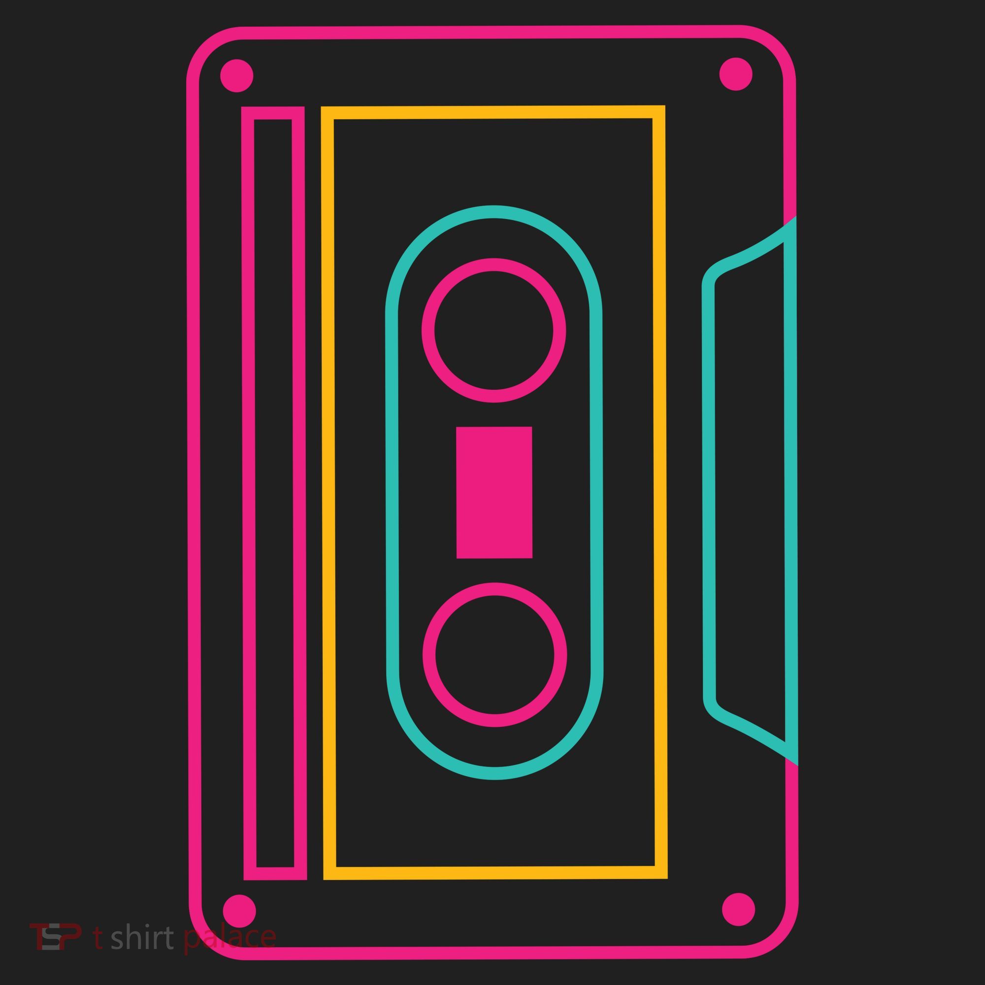 Retro Neon Cassette Tape Golf Towel