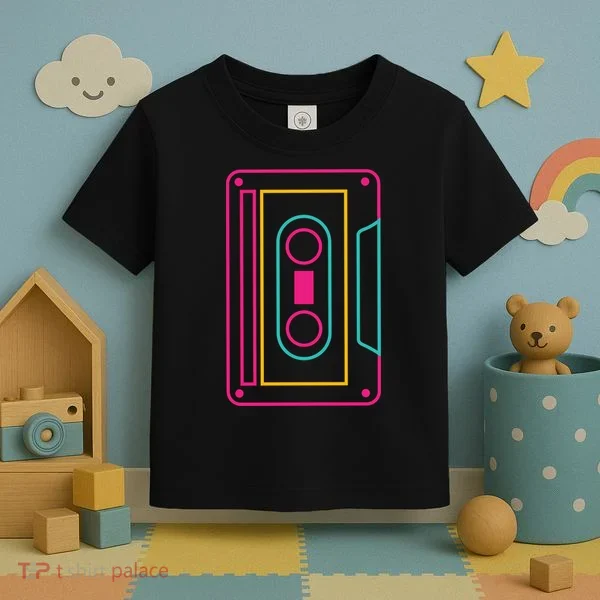 Retro Neon Cassette Tape Toddler T-Shirt