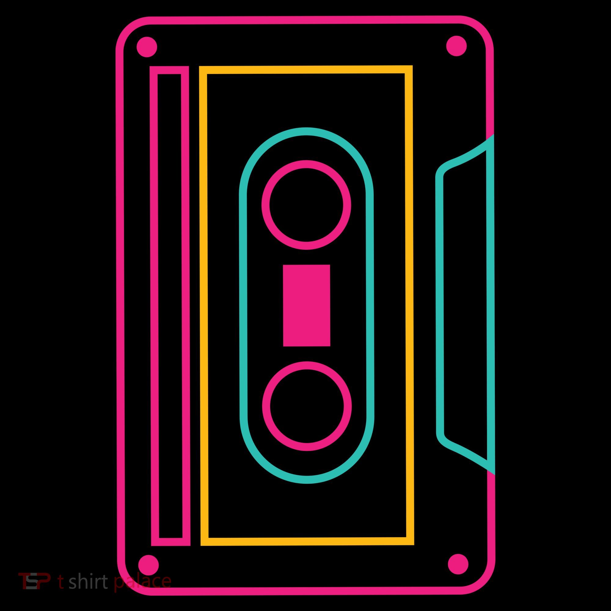 Retro Neon Cassette Tape Visor