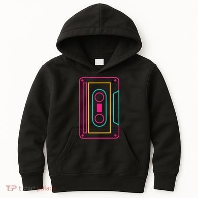 Retro Neon Cassette Tape Kids Hoodie
