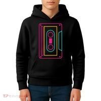 Retro Neon Cassette Tape Kids Hoodie thumb 4