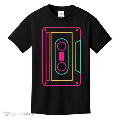 Retro Neon Cassette Tape Kids T-Shirt