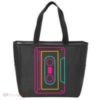 Retro Neon Cassette Tape Tote Bag thumb 0