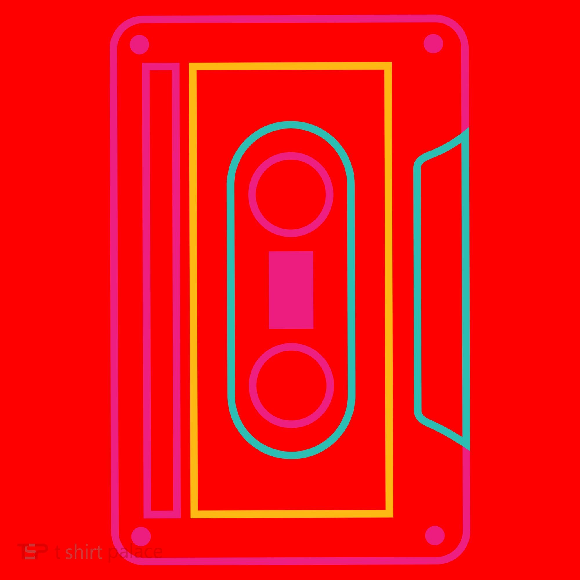Retro Neon Cassette Tape Santa Hat