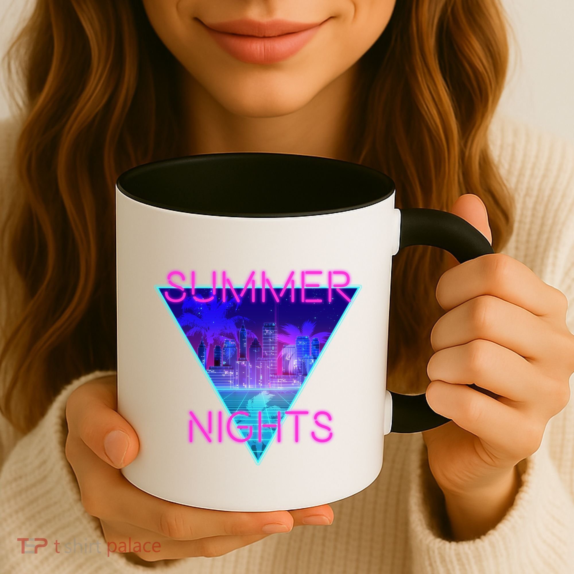 Retro Neon City Summer Nights Coffee Mug