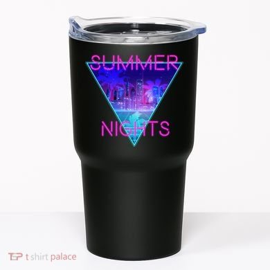 Retro Neon City Summer Nights Tumbler