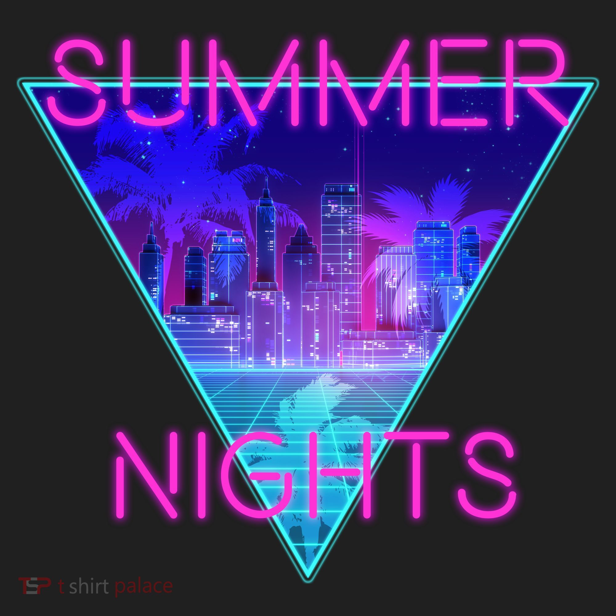 Retro Neon City Summer Nights Tumbler