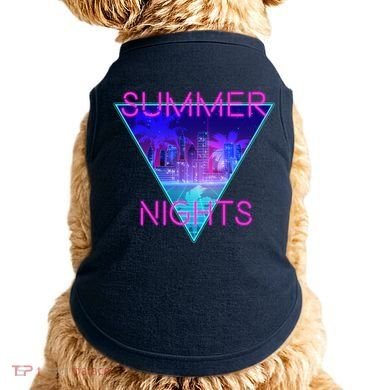 Retro Neon City Summer Nights Doggie Tank