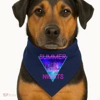 Retro Neon City Summer Nights USA-Made Doggie Bandana thumb 1