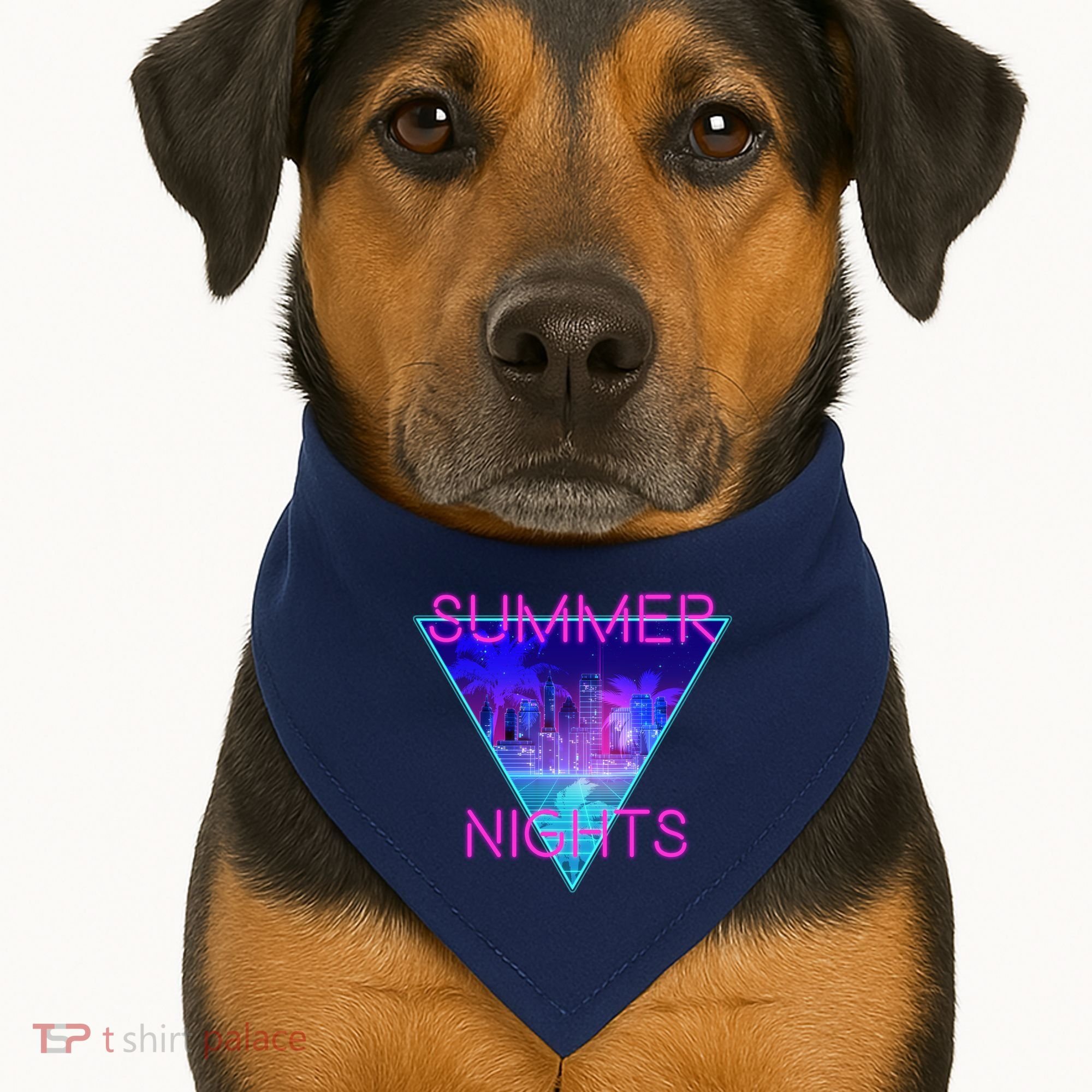 Retro Neon City Summer Nights USA-Made Doggie Bandana