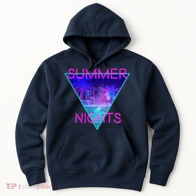 Retro Neon City Summer Nights Hoodie
