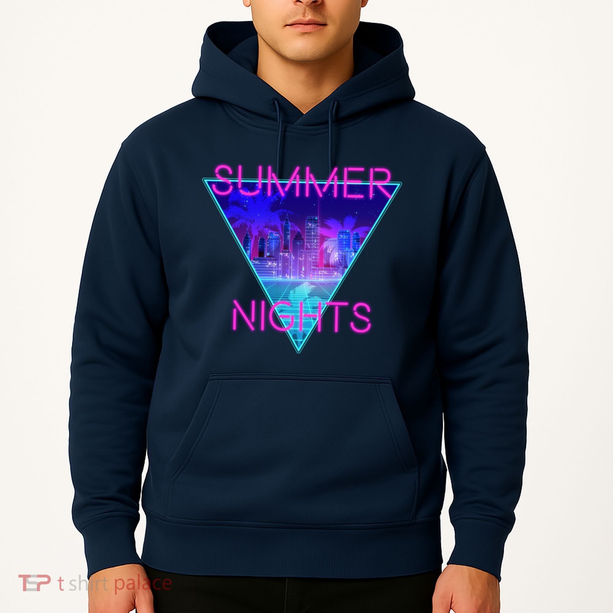 Retro Neon City Summer Nights Hoodie