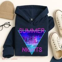 Retro Neon City Summer Nights Hoodie thumb 4