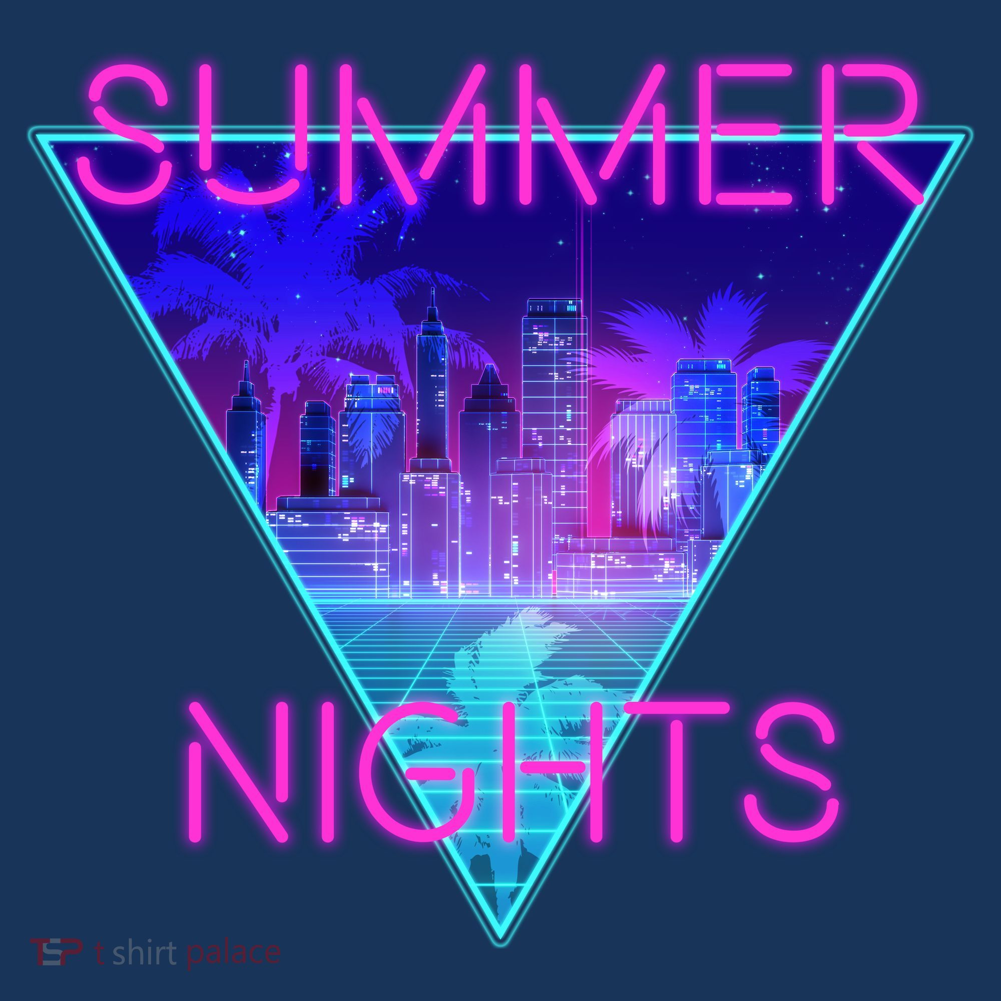 Retro Neon City Summer Nights Hoodie
