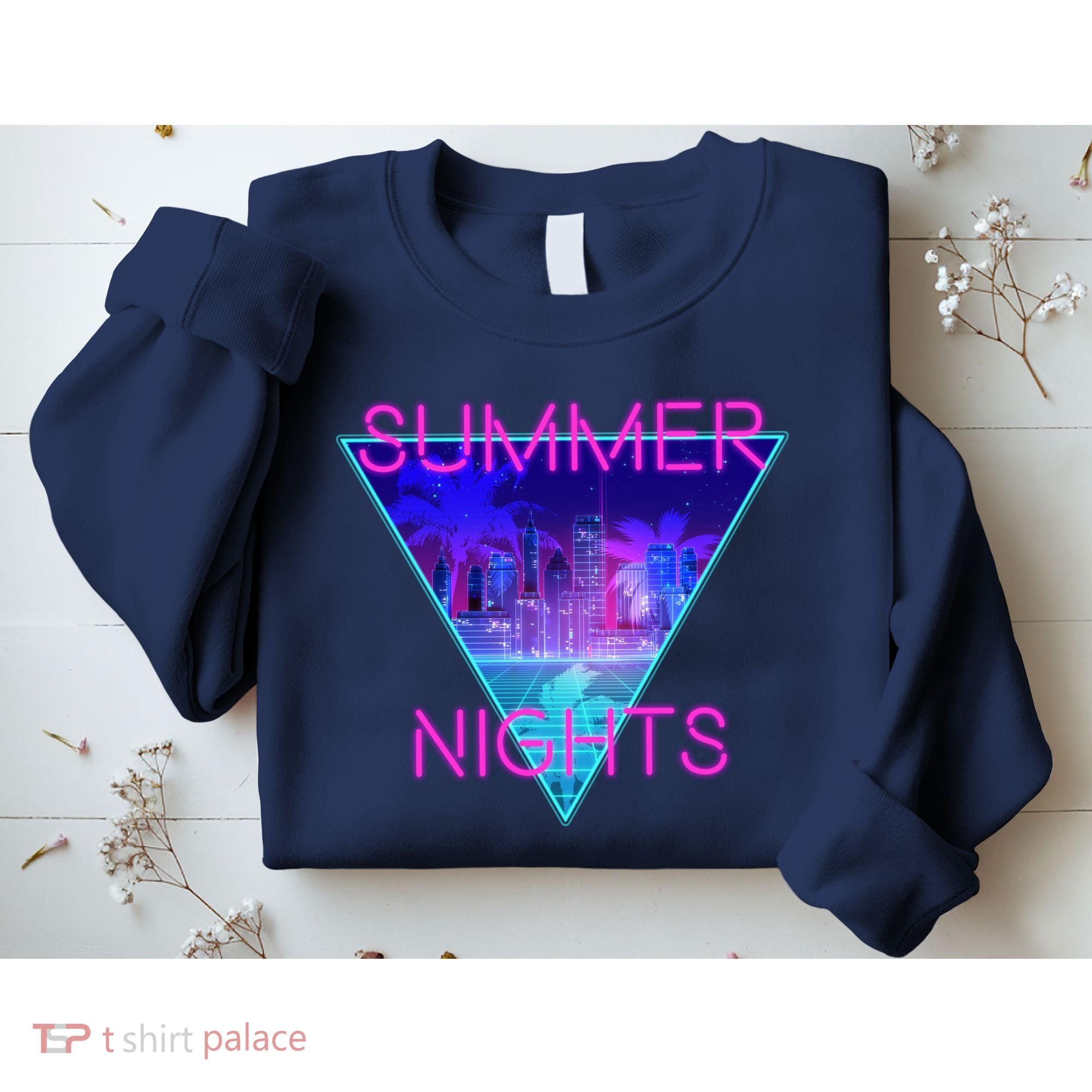 Retro Neon City Summer Nights Sweatshirt