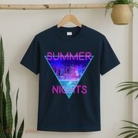 Retro Neon City Summer Nights T-Shirt thumb 2