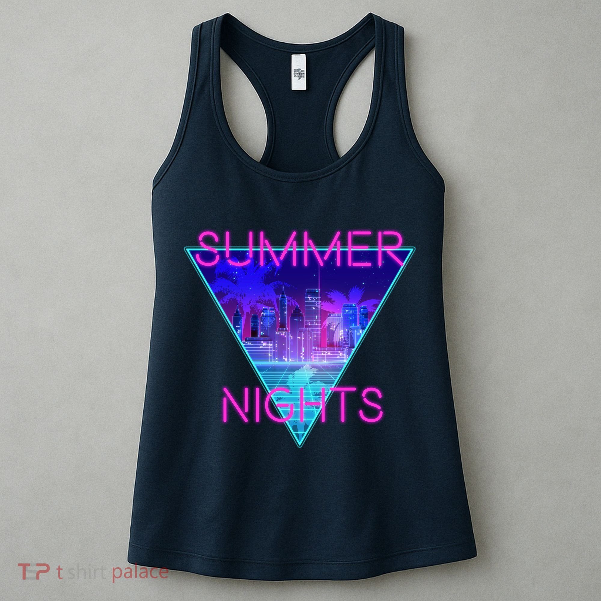 Retro Neon City Summer Nights Women's Tank Top
