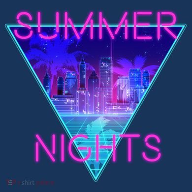 Retro Neon City Summer Nights Tie-Dye Long Sleeve Shirt