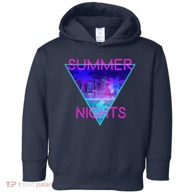 Retro Neon City Summer Nights Toddler Hoodie