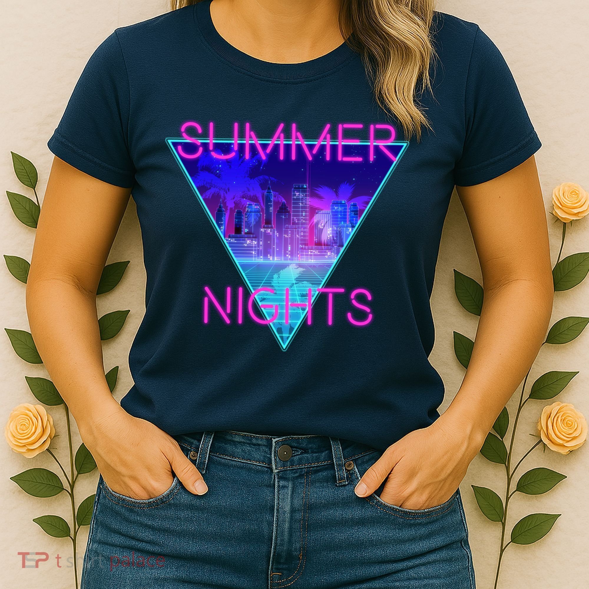 Retro Neon City Summer Nights Women's T-Shirt