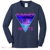 Retro Neon City Summer Nights Kids Long Sleeve Shirt thumb 0