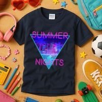 Retro Neon City Summer Nights Kids T-Shirt thumb 3