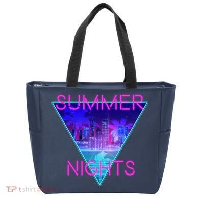 Retro Neon City Summer Nights Tote Bag