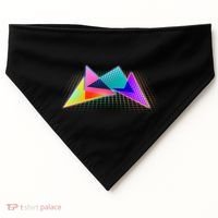 Retro Neon Geometric  USA-Made Doggie Bandana thumb 0