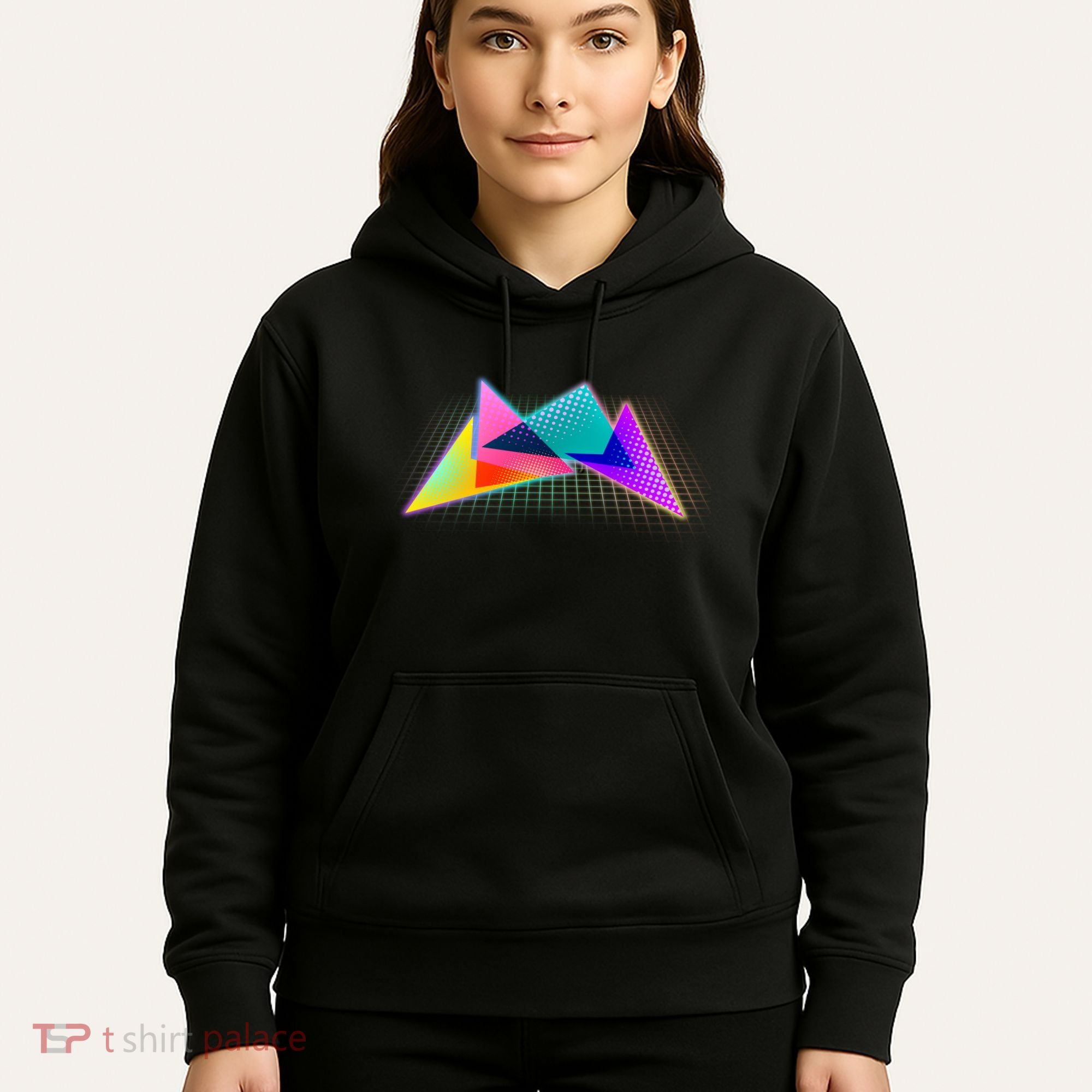 Retro Neon Geometric  Hoodie