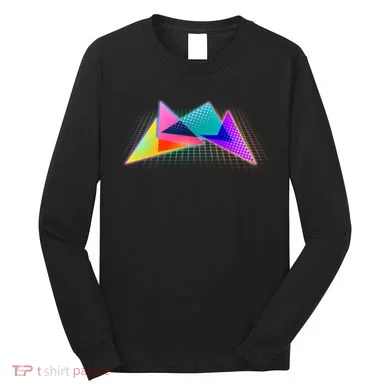 Retro Neon Geometric Long Sleeve Shirt